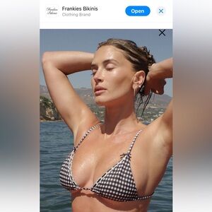 Frankie's Bikinis Black and White Checkered Bikini Top